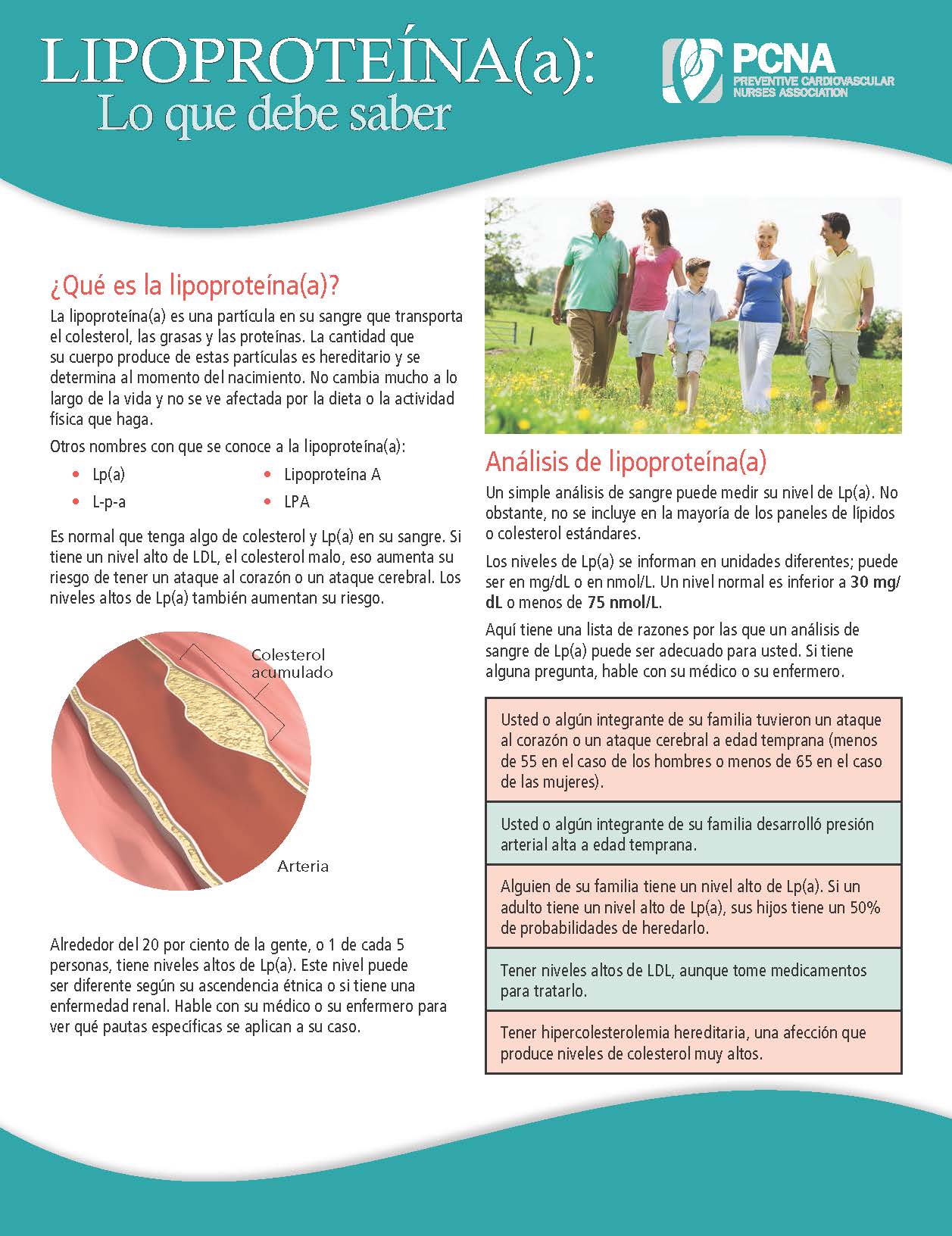 DOWNLOAD LP(a) Lipoprotein (Spanish) Fact Sheet